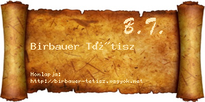 Birbauer Tétisz névjegykártya
